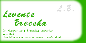 levente brecska business card